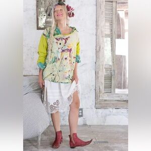 Magnolia Pearl Dama Dama Viggo Tee T In Dewdrop NWT NEVER Worn Deer OS Cotton